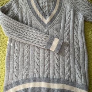 Rag & Bone Gray Cable Knit Wool Sweater